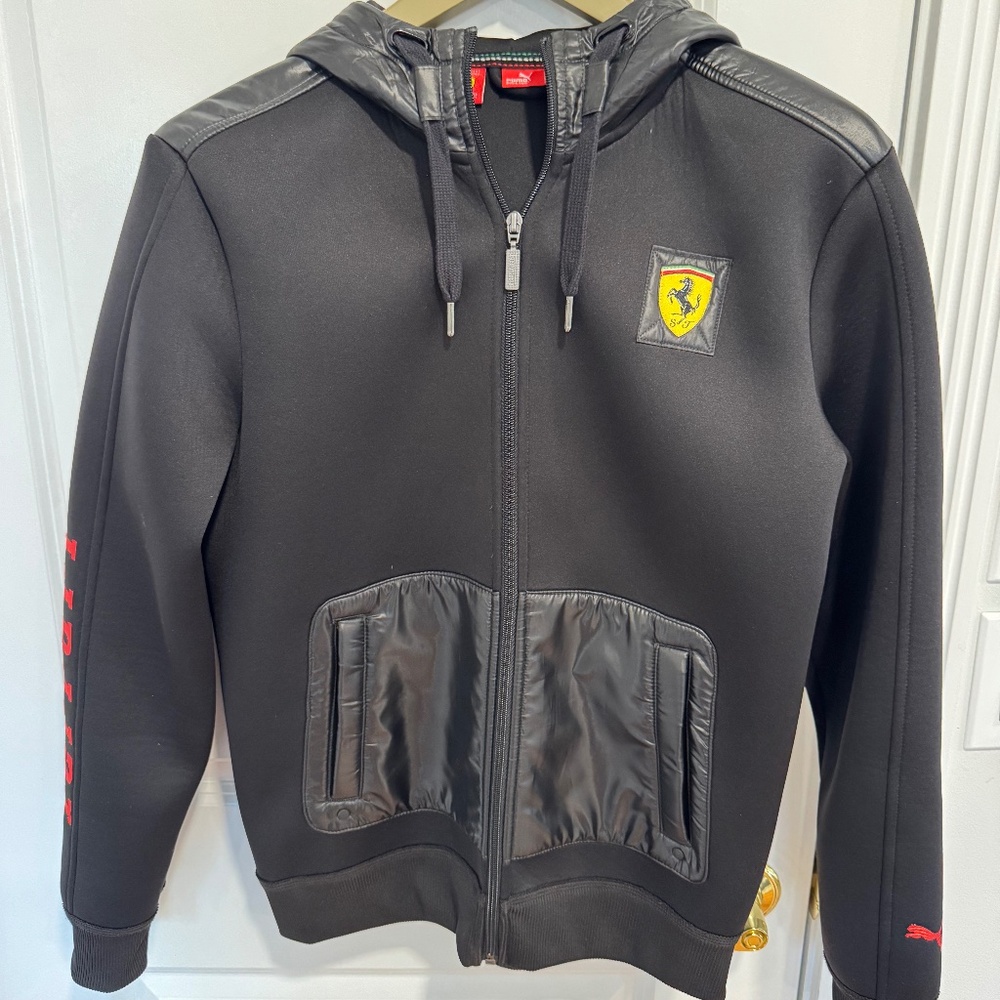 Authentic Puma x Ferrari Black Zip-Up Sweatshirt Jacket - Small